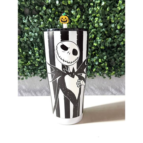 Jack Skellington Halloween Tumbler w/ Lid & Straw Nightmare Before Christmas NWT - Picture 3 of 5